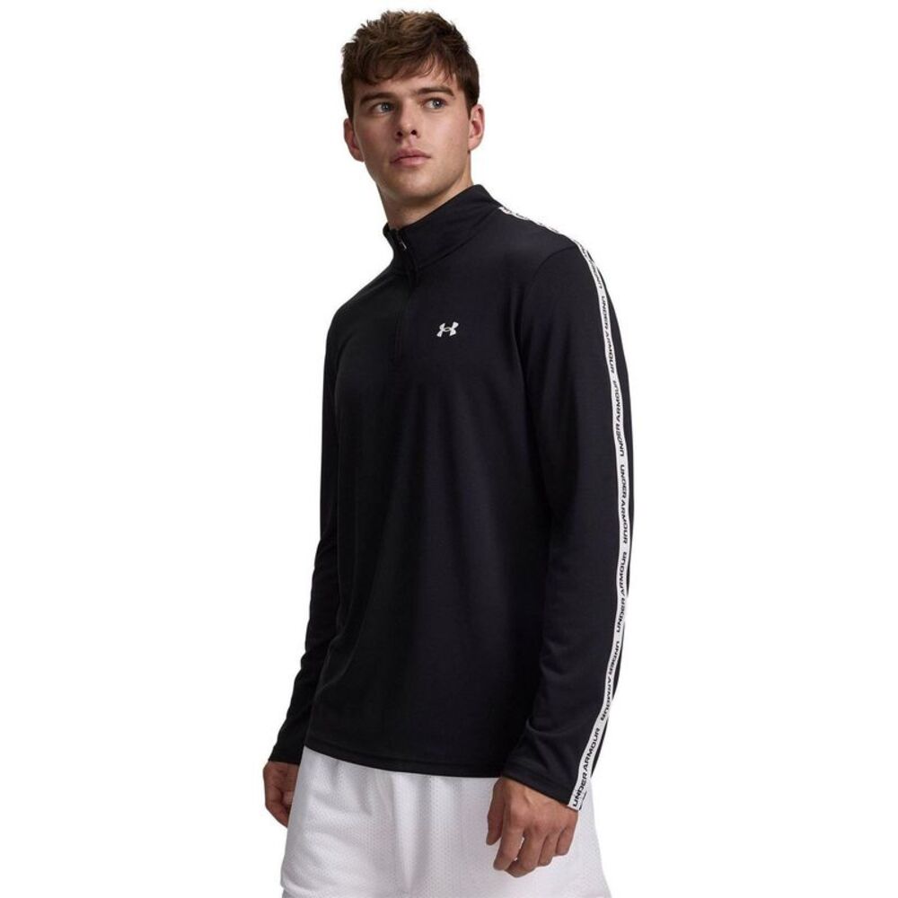 Under Armour Mens Tech Textured Half Zip Top / Black/White